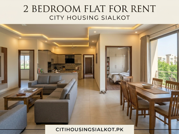 2 bed flat for rent in citi housing sialkot